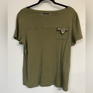 Olive green T-shirt. Worn a few times.